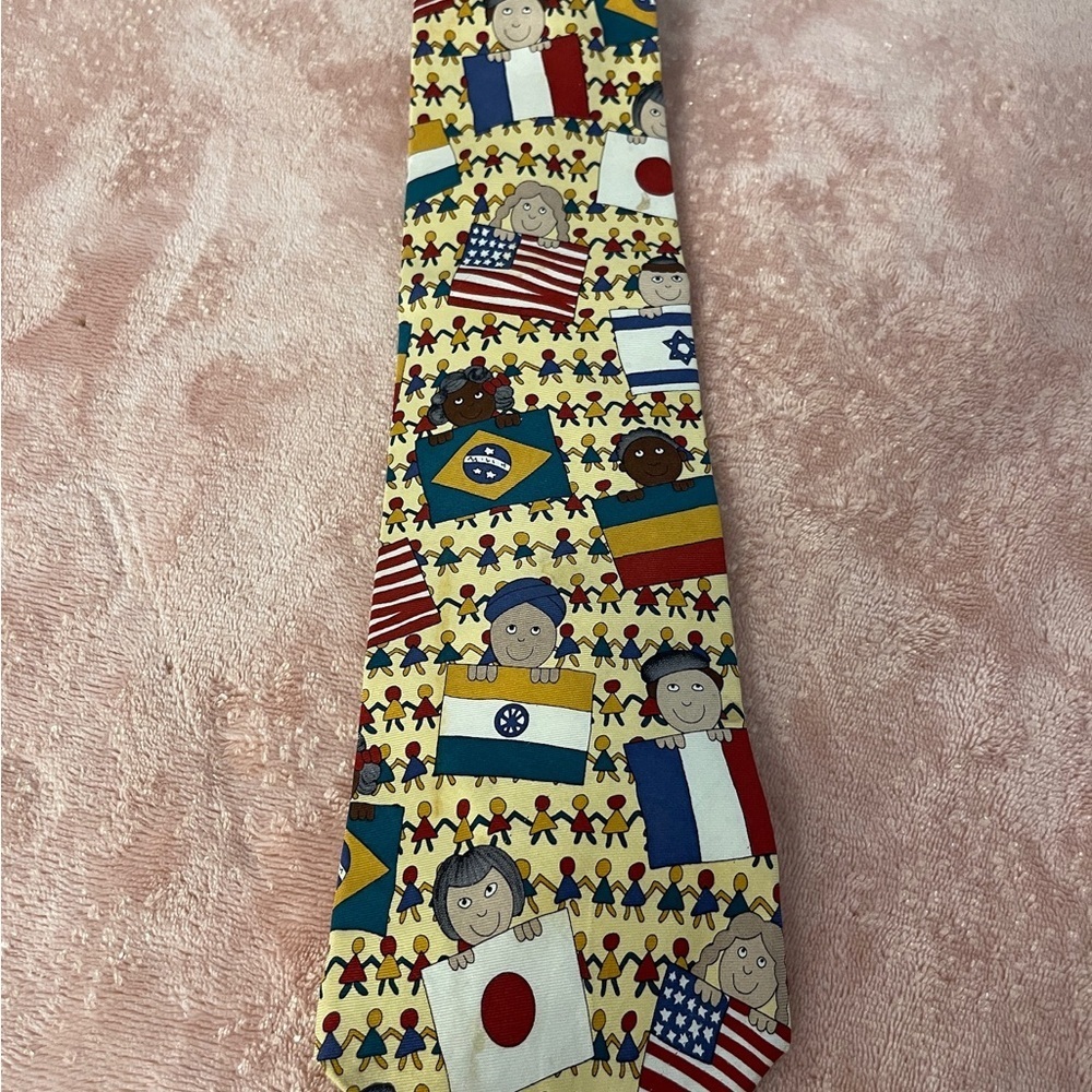 Colorful International Flag Pattern Tie - Picture 8 of 8